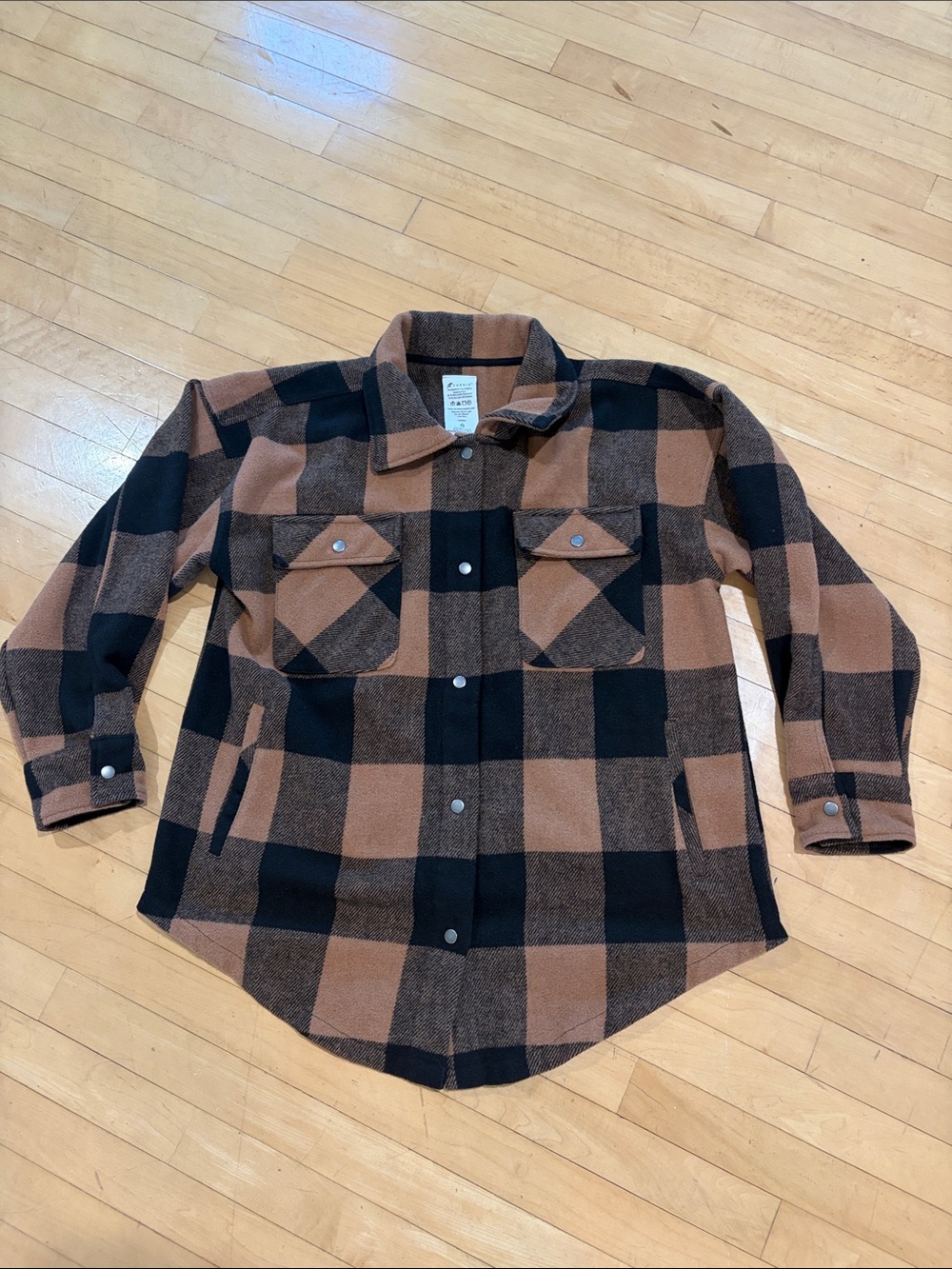 Fornia Men's Brown and Black Buffalo Plaid Button-Down Shirt Fornia Brand Jacket